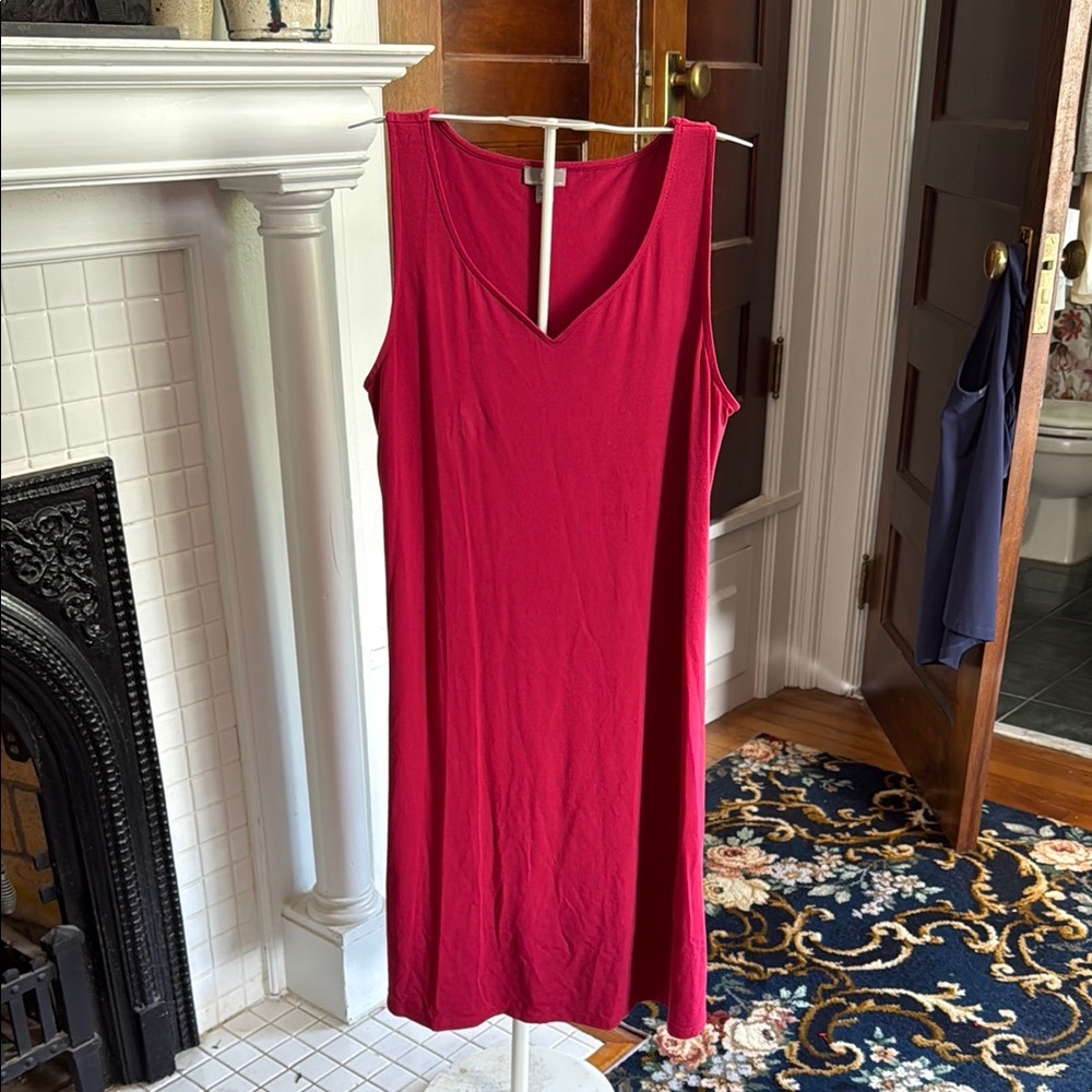 J. Jill Wearever Collection Sleeveless tee Dress in Rich Red- worn a few times